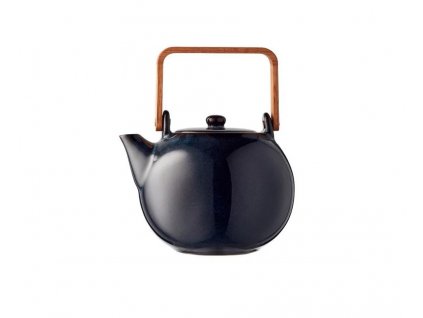 Teapot 1,2 l, with wooden handle, blue, Bitz