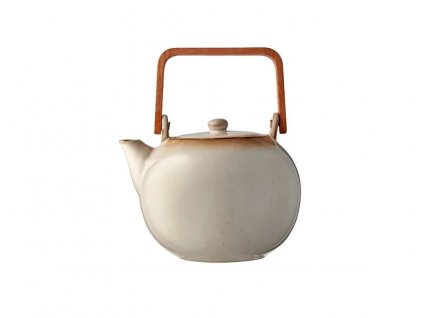 Teapot 1,2 l, cream, wooden handle, Bitz
