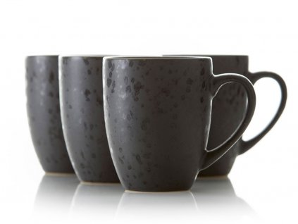 Tea mug, set of 4 pcs, black, Bitz