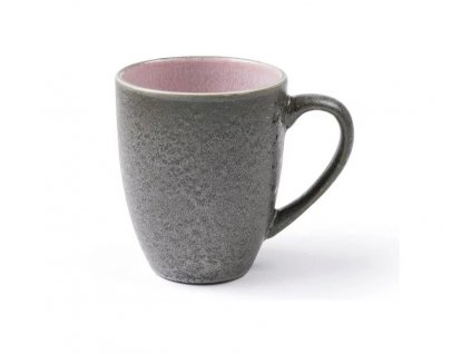 Tea mug 300 ml, grey/pink, stoneware, Bitz