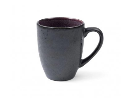 Tea mug 300 ml, black/purple, stoneware, Bitz