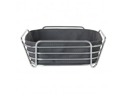 Bread basket DELARA L, 26 cm, dark grey, chrome, Blomus