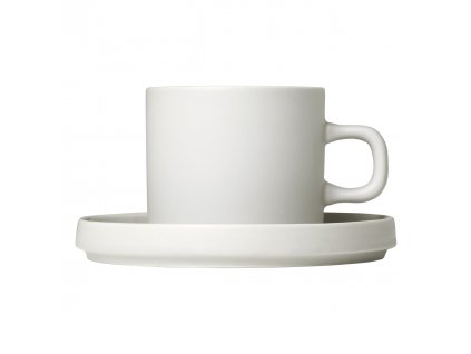Coffee cup with saucer PILAR, set of 2 pcs, 200 ml, cream, Blomus