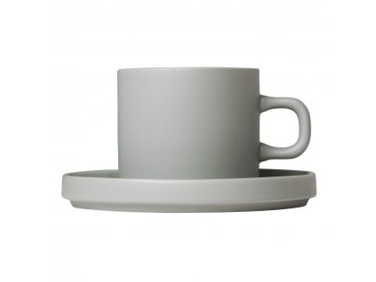 Coffee cup with saucer PILAR 200 ml, light grey, Blomus
