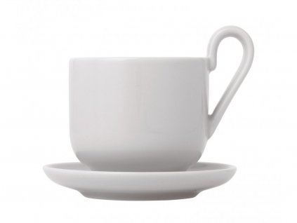 Espresso cup with saucer RO, set of 2 pcs, 80 ml, light grey, Blomus