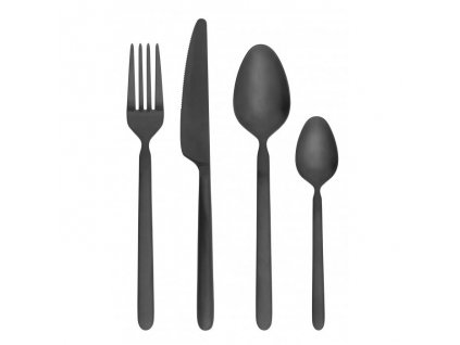 Dining cutlery set STELLA, 16 pcs, black, Blomus