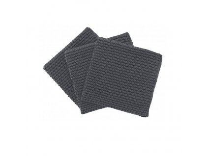 Dishcloth WIPE PEARL, set of 3 pcs, dark grey, Blomus