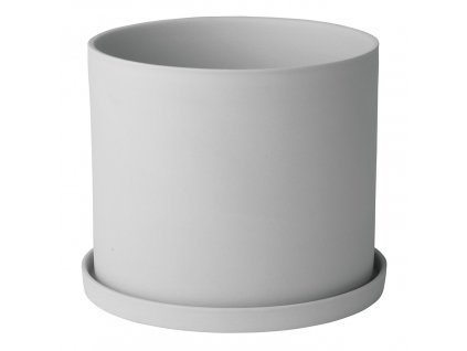 Flowerpot NONA S 15 cm, light grey, porcelain, Blomus