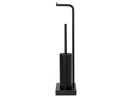 Toilet paper stand with toilet brush MODO, black, Blomus