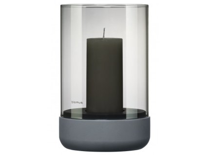 Lantern CALMA 20 cm, grey, concrete and glass, Blomus