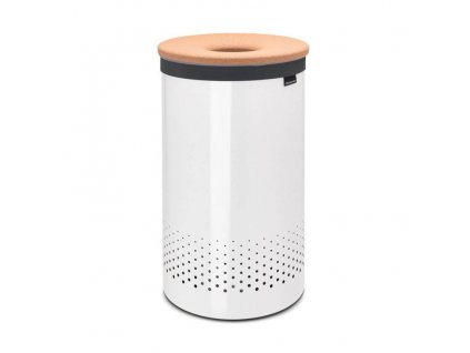 Laundry bin 60 l, with cork lid, white, Brabantia