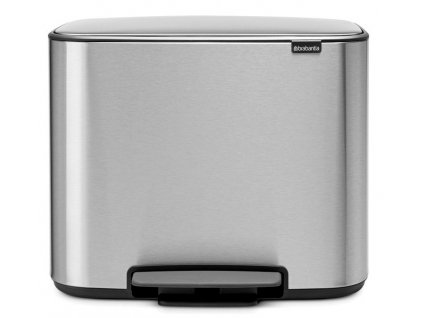 Pedal bin BO 3 x 11 l, matt steel, Brabantia