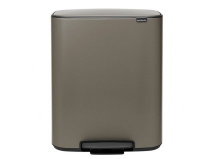 Pedal bin BO 2 x 30 l, platinum, Brabantia