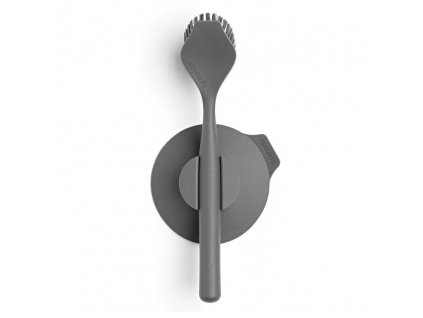 Dish brush, with suction cup, grey, Brabantia