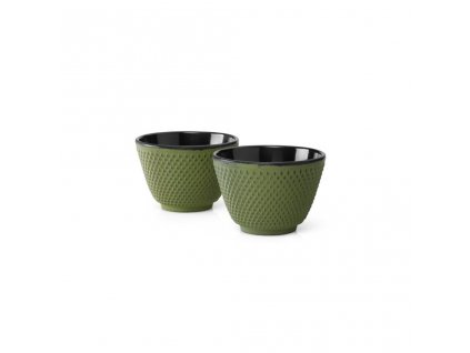 Tea cup XILIN, set of 2 pcs, green, cast iron, Bredemeijer