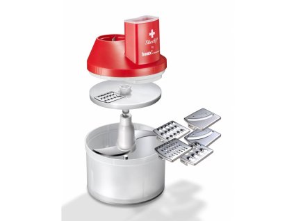 Shredding attachment SLICESY for hand blender, red, Bamix