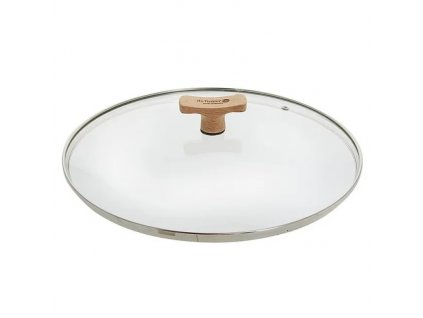 Pot/ pan lid 28 cm, with wooden handle, de Buyer