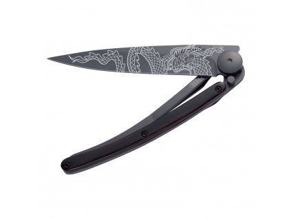 Pocket knife tattoo black 37 g, Japanese dragon, deejo