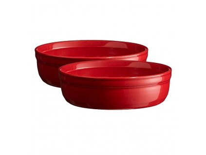 Crème brûlée dish 12 cm, set of 2 pcs, burgundy red, Emile Henry