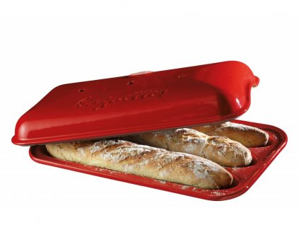 Baguettetray, burgundy red, Emile Henry