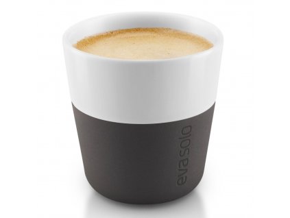 Espresso cup 80 ml, set of 2 pcs, with silicone cover, carbon black, Eva Solo