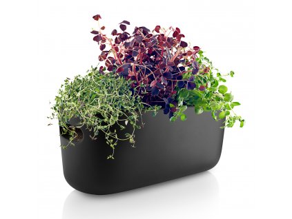 Self-watering flowerpot 31 cm, black, ceramic, Eva Solo