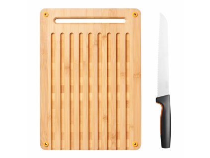 Bread knife and bamboo board in a set FUNCTIONAL FORM, Fiskars