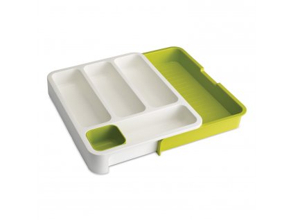 Cutlery tray DRAWERSTORE, adjustable, white and green, Joseph Joseph