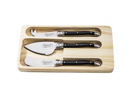 Cheese knife set PREMIUM, 3 pcs, black, Laguiole