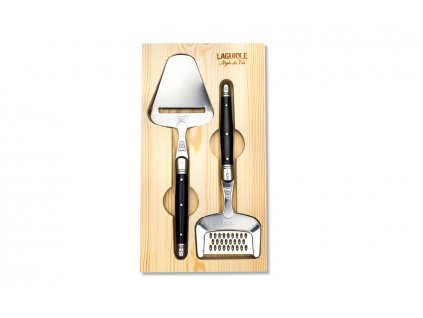 Cheese slicer and cheese grater in a PREMIUM set, black, Laguiole