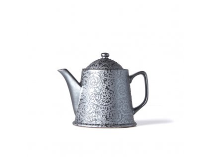 Teapot BLACK SCROLL 450 ml, ceramics, MIJ