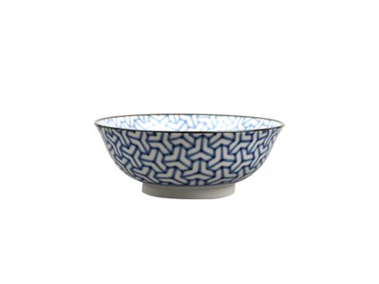 Dining bowl HERRINGBONE INDIGO IKAT 19 cm, 750 ml, MIJ