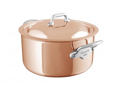 Pot 24 cm M´6S, with lid, copper, Mauviel