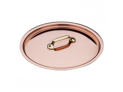 Pot lid 20 cm, with bronze handle, copper, Mauviel