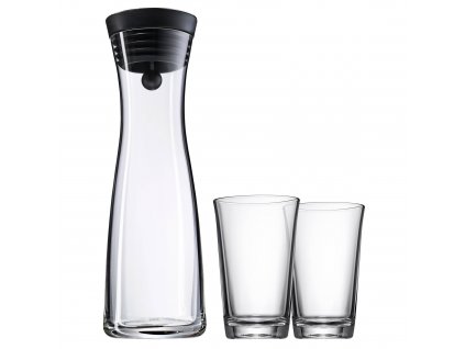 Water carafe BASIC 1,0 l with two water glasses, WMF