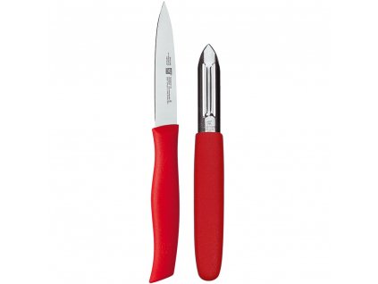 Paring knife and vegetable peeer TWIN GRIP, red, Zwilling