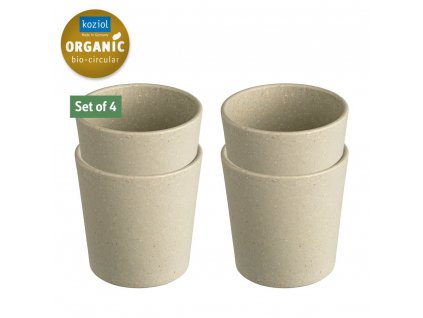 Plastic cup CONNECT, set of 4 pcs, 190 ml, natural desert sand, Koziol