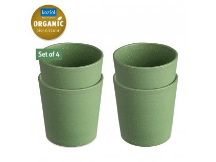 Plastic cup CONNECT, set of 4 pcs, 190 ml, natural leafy green, Koziol