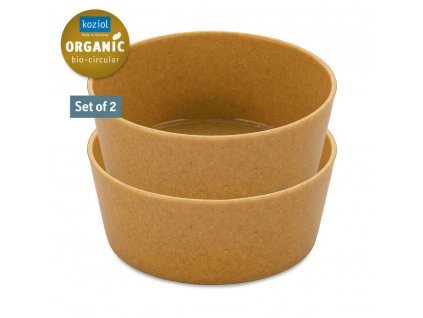 Plastic bowl CONNECT, set of 2 pcs, 890 ml, natural wood, Koziol