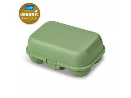 Egg storage container EGGS TO GO MINI 17 cm, for 6 eggs, leafy green, Koziol