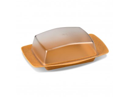 Butter dish RIO 17,5 cm, natural wood colour, plastic, Koziol