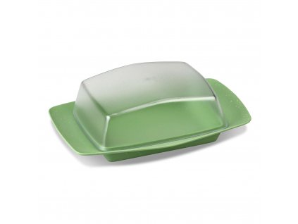 Butter dish RIO 17,5 cm, natural leafy green, plastic, Koziol