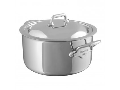 Pot 20 cm, with lid, stainless steel handles, Mauviel