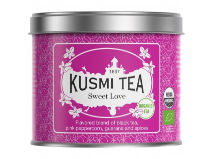 Black tea SWEET LOVE 100 g loose leaf tea can, Kusmi Tea