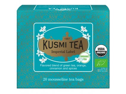 Green tea IMPERIAL LABEL, 20 muslin tea bags, Kusmi Tea