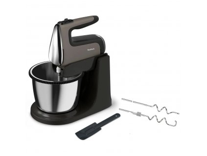 Hand mixer with stand bowl POWERMIX SILENCE HT654E38 silver, Tefal