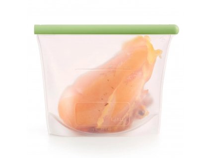 Reusable food storage bag 1 l, green, Lékué