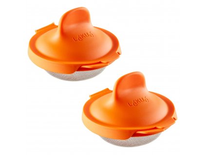 Egg poacher, set of 2 pcs, orange, silicone, Lékué