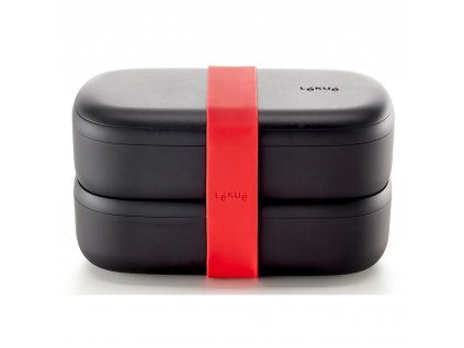 Lunch box TO GO 2 x 500 ml, double, black, Lékué