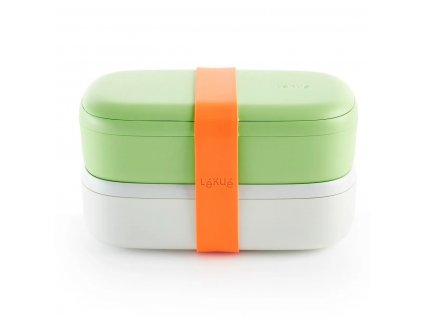 Lunch box TO GO 2 x 500 ml, double, green/white, Lékué